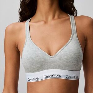 Calvin Klein Modern Cotton Women’s Bralette Heather Gray Sports Bra XS NWOT